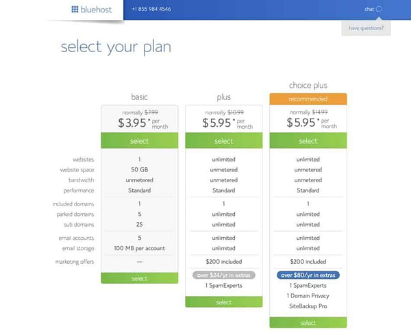 2 Select plan 2 Select plan