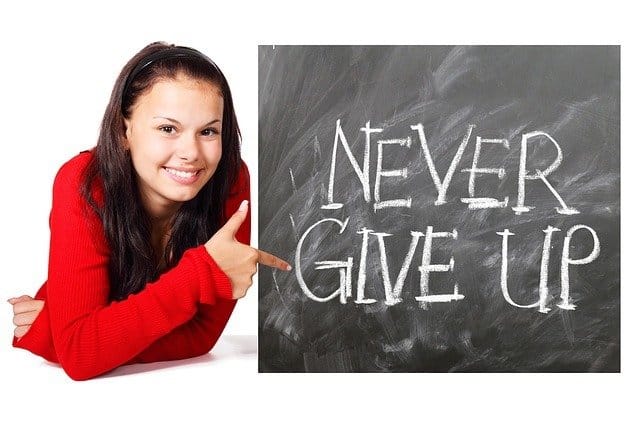 never give up